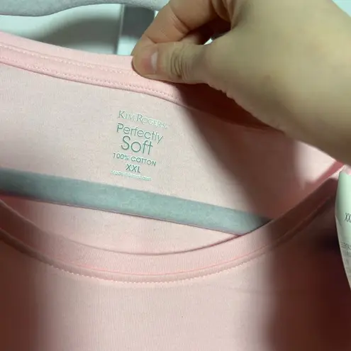 kim rogers Perfectly Soft 100% Cotton Pink Long Sleeve Top