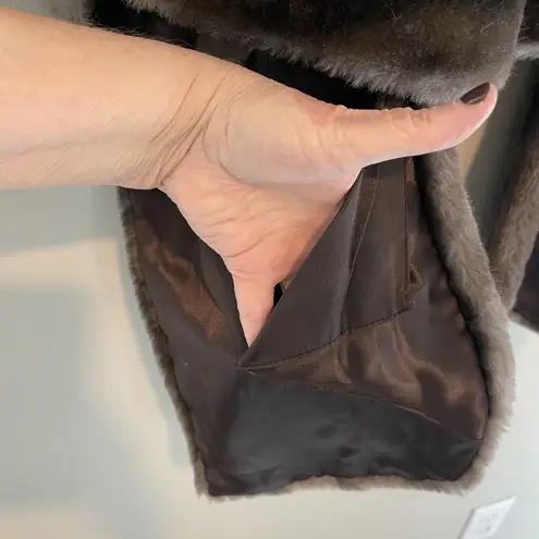 Princeton"s Mutation Vintage Brown Mink Fur Stole Cape Wrap Jacket Old Money Size M