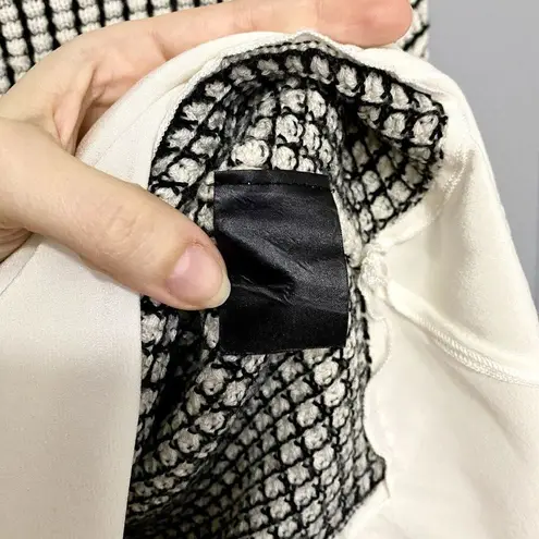 Alexander Wang Black White Crewneck Waffle Knit Layered Ruffle Sweater S