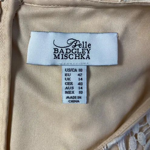 Belle Badgley Mischka Ivory Lace Sleeveless Knee Length Dress Size 10