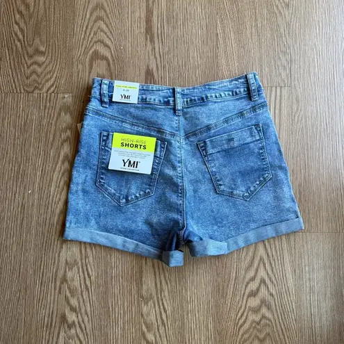 Ymi Blue Jean Shorts High-Waisted Cuffed