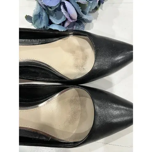 Elie Tahari Black Leather Pointed Toe Stiletto Heel Pumps Size 38