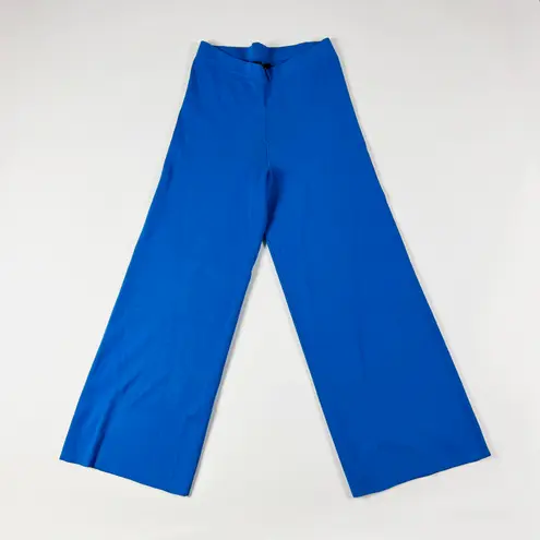 11 Honoré 11 Honore Celia Sweater Knit Stretch Straight Leg Trouser Pants Cerulean Blue