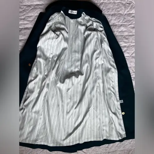 Vintage Black Velvet & Dark Green Long Wool Dressy Overcoat Holiday