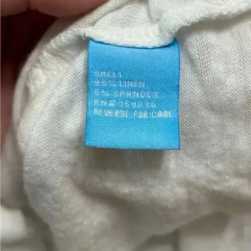 J McLaughlin White Linen Blend Poncho Top Oversized V