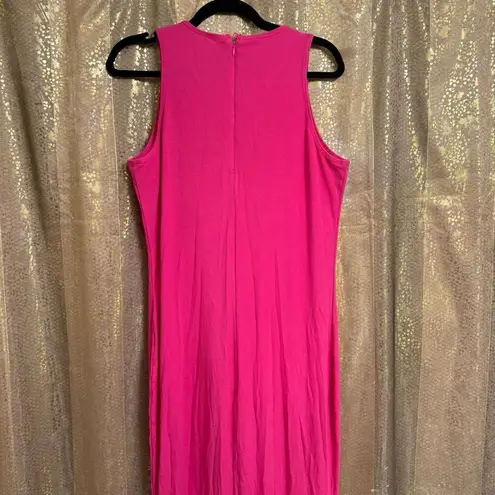 Popilush Hot Pink Ribbed Shapewear Crewneck Maxi Dress 4XL NWT Size 4X