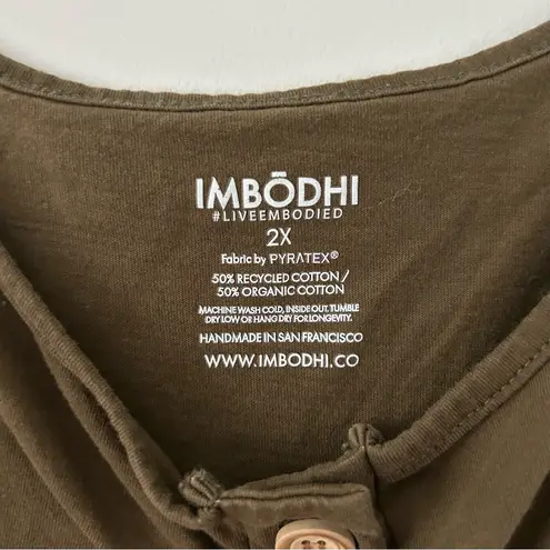 Imbodhi Ella Brown Green Sleeveless Wide Leg Jumpsuit 2X