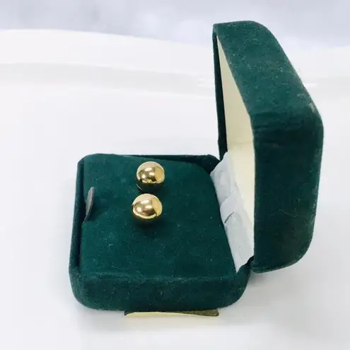 Gold Tone Bead Ball Stud Earrings