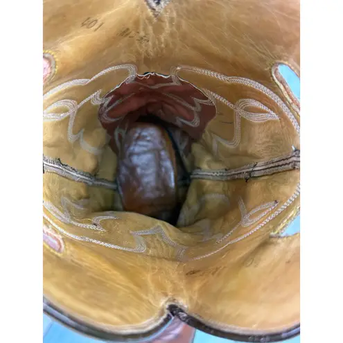 Sanders Boot Makers Vintage Brown Western Cowboy Boots Size 8.5 Brown 90's Tall