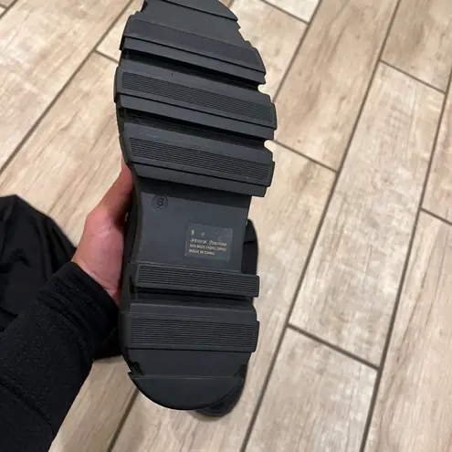 Leggings Boots Slim Fit Boots Chunky Leggings Boots Combat High Waist Round Toe Winter Boots Black Size 6