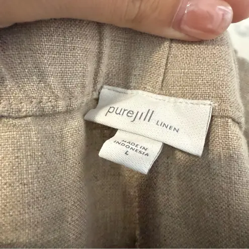 J. Jill Pure Jill Beige 100% Linen Cropped Pants Size Large