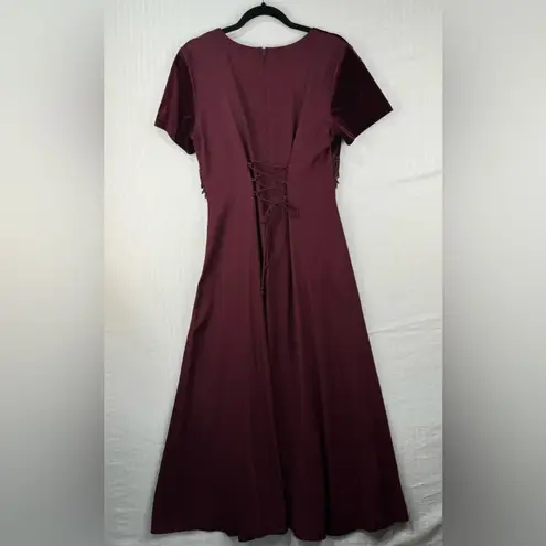 Jody California Maroon Velvet Maxi Dress Holiday Vintage Size 9 USA Made Red