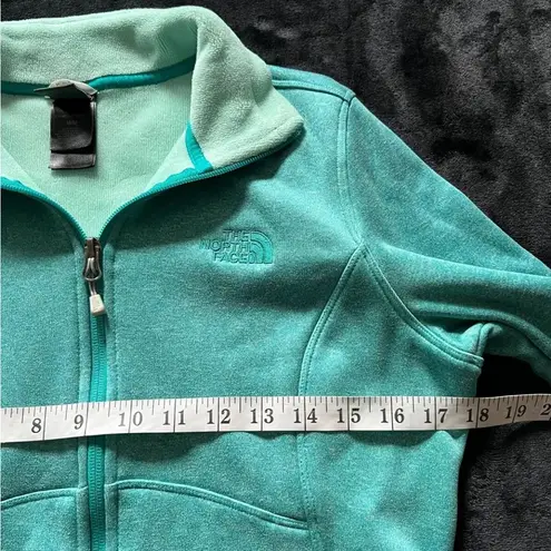 The North Face  Women’s Mint Green Logo Full Zip Osito Silky Fleece Jacket Sz M