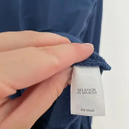 J. JILL Solid Blue Boat Neck Long Sleeve Fleece Lined Side Zip Zippers Tunic Top Size XS