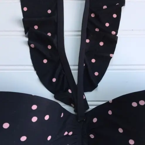 Kate Spade  Anna Maria Island Black & Pink Polka Dot Bikini Size Medium NWT