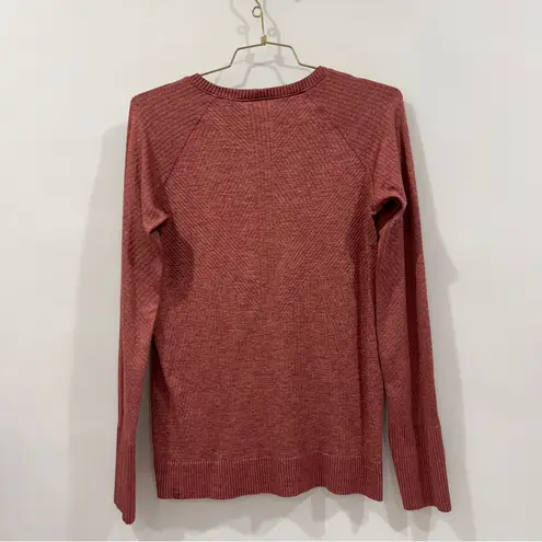 Lululemon Rest Less Pullover Top Size 10/12 Heathered Mulled Wine/Pink Savannah Red