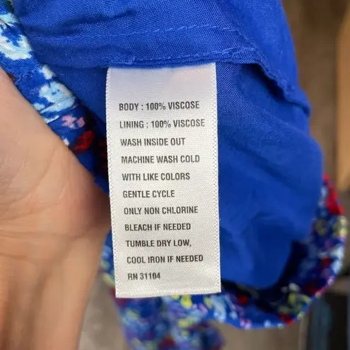 Kaari Blue Wide Leg Floral Pants in Blue Size Small