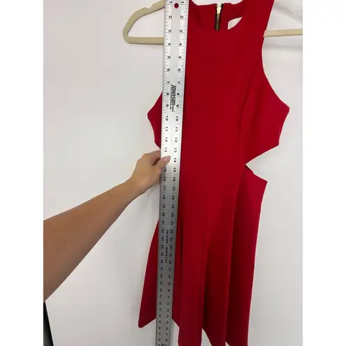 Amanda Uprichard Mini Dress Women S Bright Red Cut Out Zipper Sexy Going Out