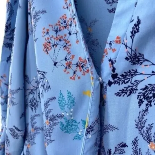 Stella & Dot Maette by Cold Shoulder Floral Print Wrap Blouse Top