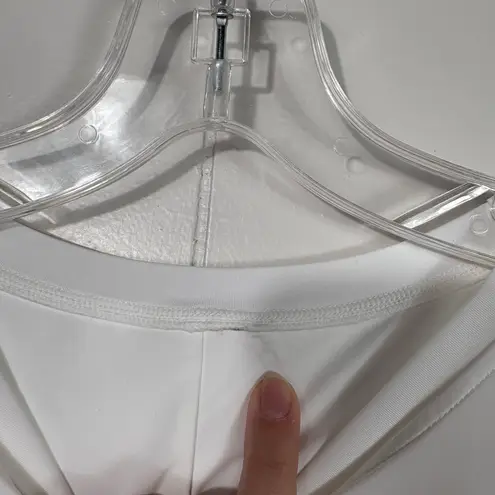 Halara White Athleisure Stretch Drape Sides Sleeveless High Neck Top Large L NWT