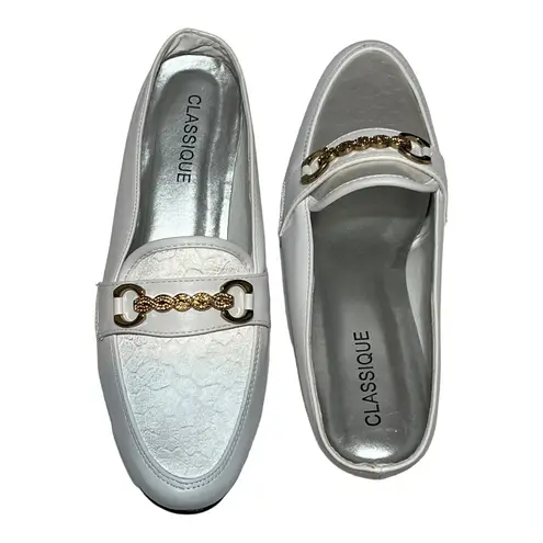 Classiques Entier Classique Camden II Mule Women’s Size 9m White Rhinestone Chain Jacquard Loafer