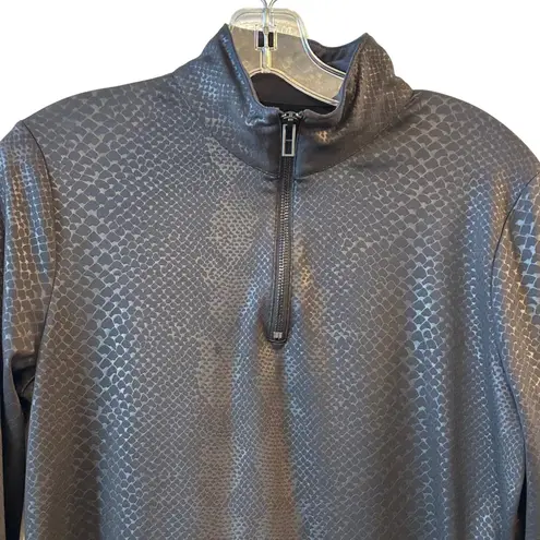 NFL Baltimore Ravens All Sport Couture Womens Black Snakeskin Quarter Zip Large