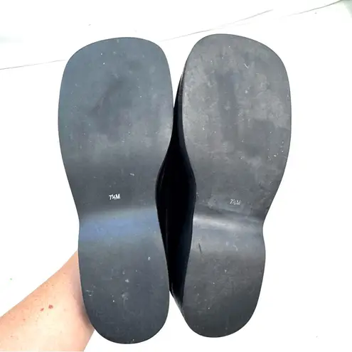 Vintage Y2K Black Velvet Platform Rhinestone Loafers Size 7.5