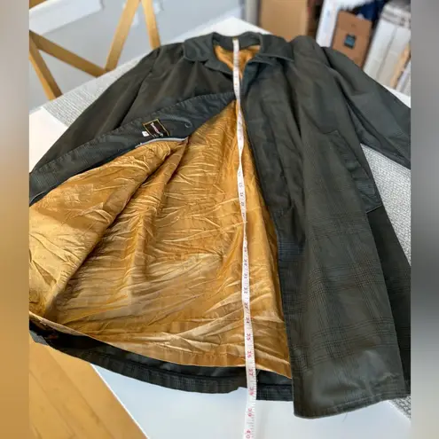 Sézane Vintage Towncraft by Penney’s Olive Green Plaid Trench Coat Size 40