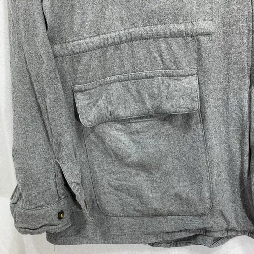 Dressbarn Sunday Jacket Stretchy Full Zip Cotton Gray Fitted Womens Sz Large