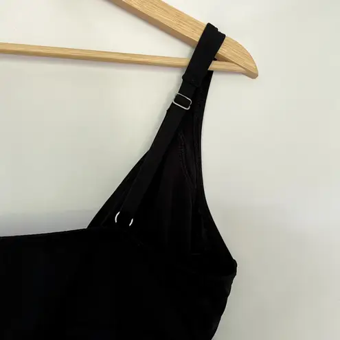 Lands' End black swimsuit top built in bra twist front adjustable women's 16