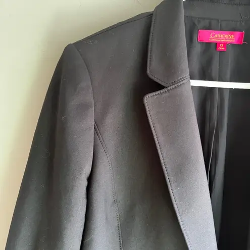 Catherine Malandrino Black Blazer Jacket Size 12 Career Work Minimalist