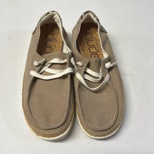 Hey Dude  Wendy Slip On Python Brown Lace Up Comfort Snakeskin Print Cork Insole