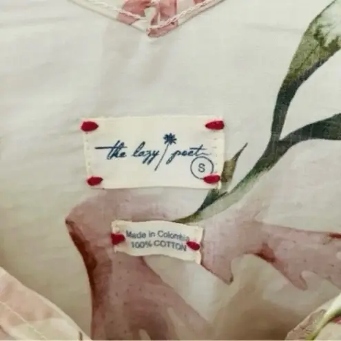 The Lazy Poet Seaweed Loungewear Tie Top Pink Cotton Blush Keyhole Spaghetti Strap