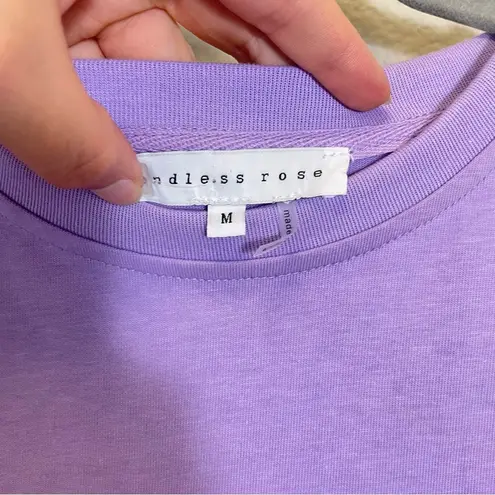 Endless Rose  Drop Shoulder Crop Top Lilac Size M