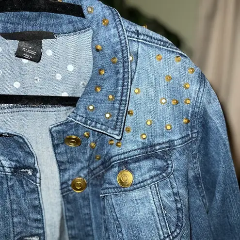 Lane Bryant  Gold Studded Denim Jacket in Size 18