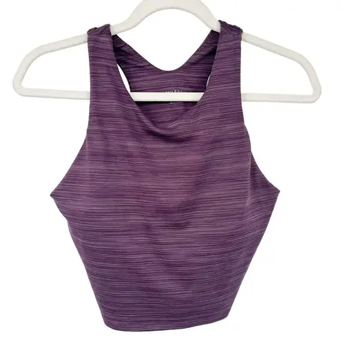 Athleta  Womens Conscious Space Dye Crop Shelf Bra Cropped Active Top Size L