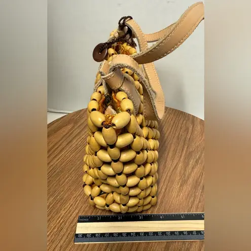 The Sak Wood Beaded Boho Chic Lined Summer Holiday Island Handbag Shoulder Purse