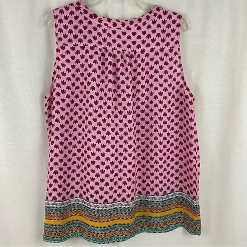 Violet+Claire Pink Mixed Print Boho Sleeveless Blouse Feminine Girly Gypsy