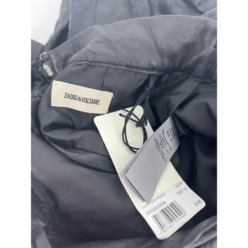 Zadig & Voltaire Leather Julipe Skirt in Black