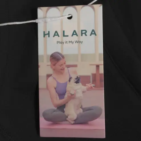 Halara V Neck Sleeveless Side Zipper Pleated Mini Golf Dress Black Small