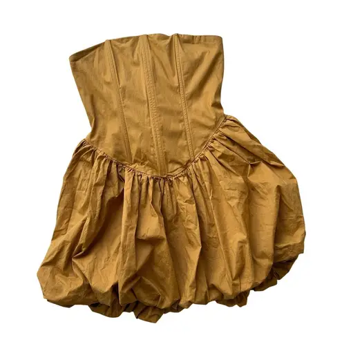 Klesis Golden Brown Corset Bubble Dress Size Small Tan