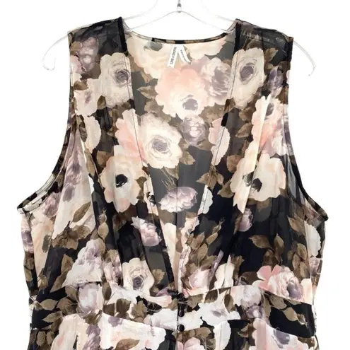 Floral Sheer Maxi Kimono Dress Coverup Size 3X