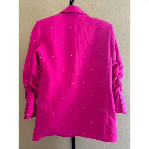 Generation Love Nadia Faux Pearl-Embellished Blazer in Magenta Size XS