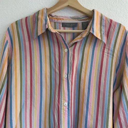 Kate Hill Rainbow multicolor long sleeve button up