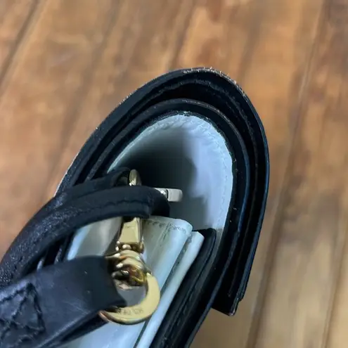 Women’s Pierre Hardy black and white striped leather envelope crossbody bag rare