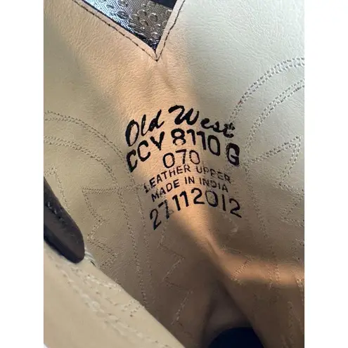 Old West Black Cowboy Boots 8110 Cushion Comfort Cowgirl Western Size 7