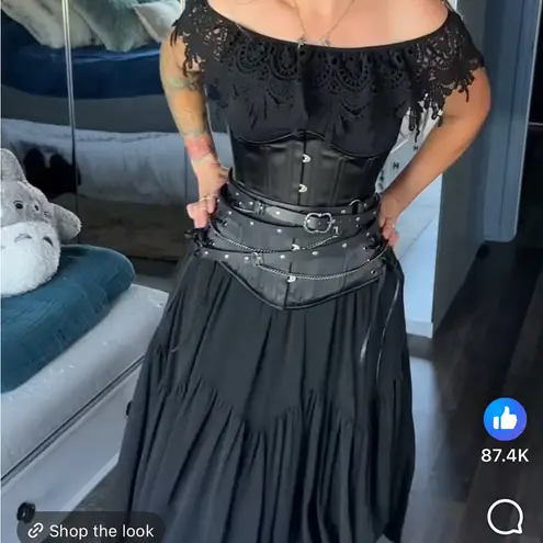 Mens Women’s Unisex Wrap around Renaissance Belt Black