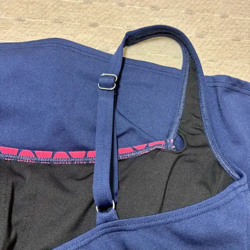 Beach Party Skirted One Piece Swimsuit Womens Size 14 Navy Blue Pink Purple