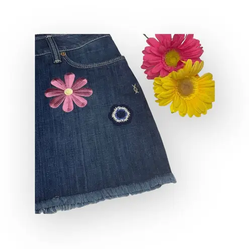Genetic Denim new ☻ Festival Flower Patch Denim Mini Skirt ☻ Studio City ☻ 25 ☻︎