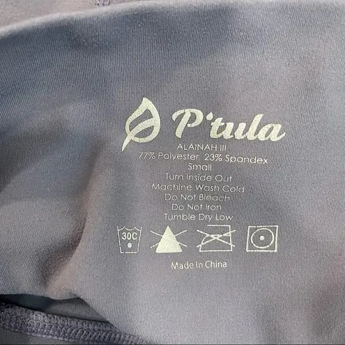 p'tula P’tula Alainah Pocket Leggings 23” Slate Purple Athletic Sz Small